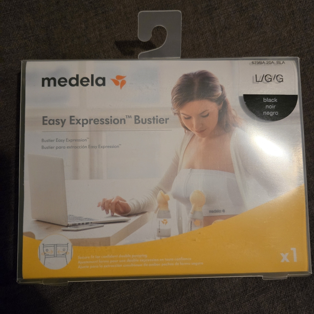 Medela Easy Expression Bustier Black Size L/G Nursing Pumping Bra New